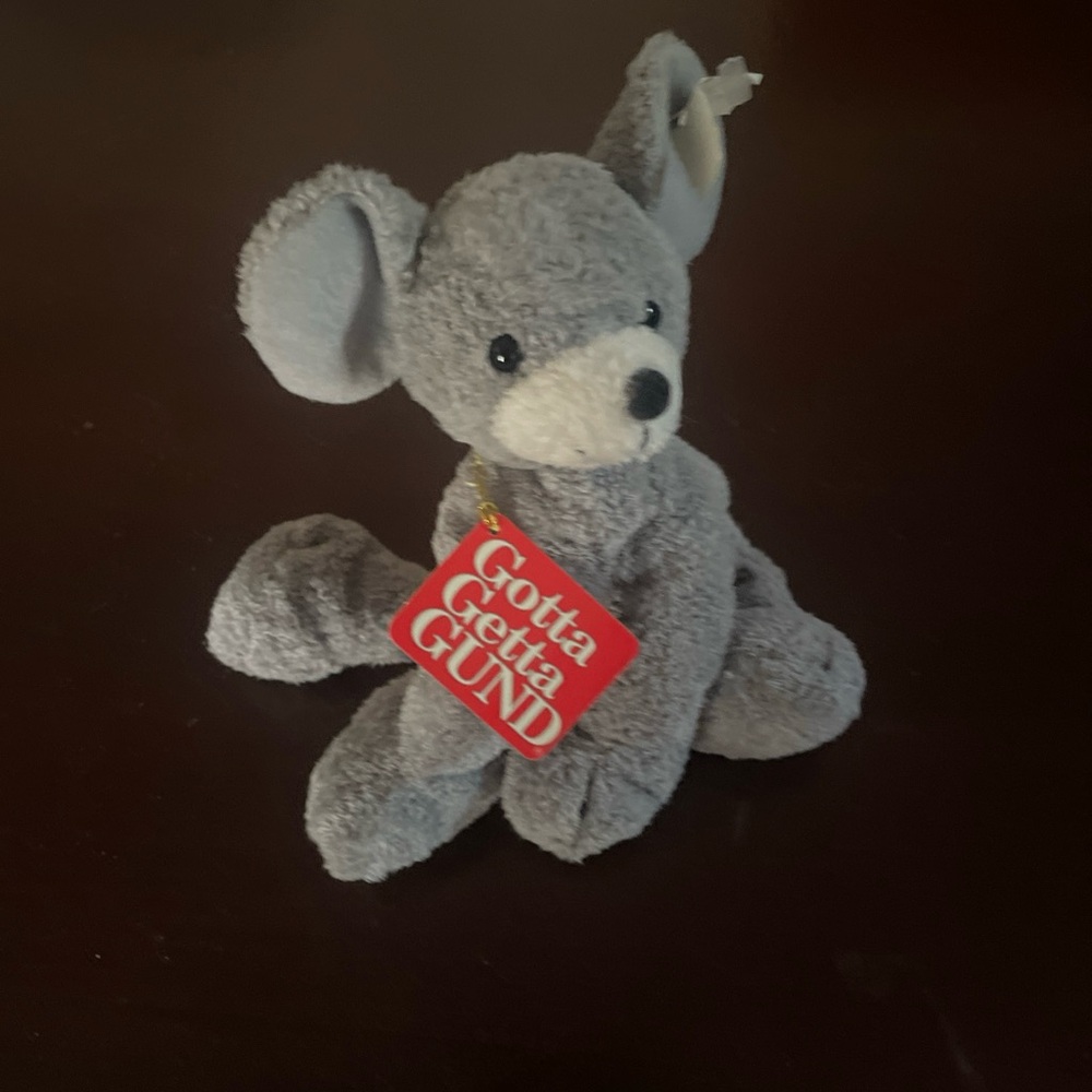 Adorable Gray Plush Gund cheddar the mouse